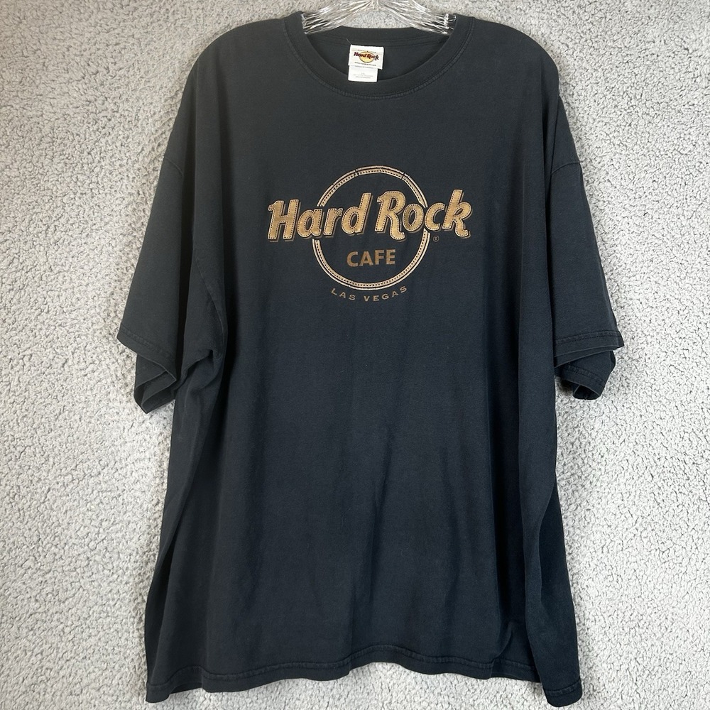 Hard Rock Cafe Las Vegas T-Shirt Adult Size 2XL Black Thick‎ Embroidered logo